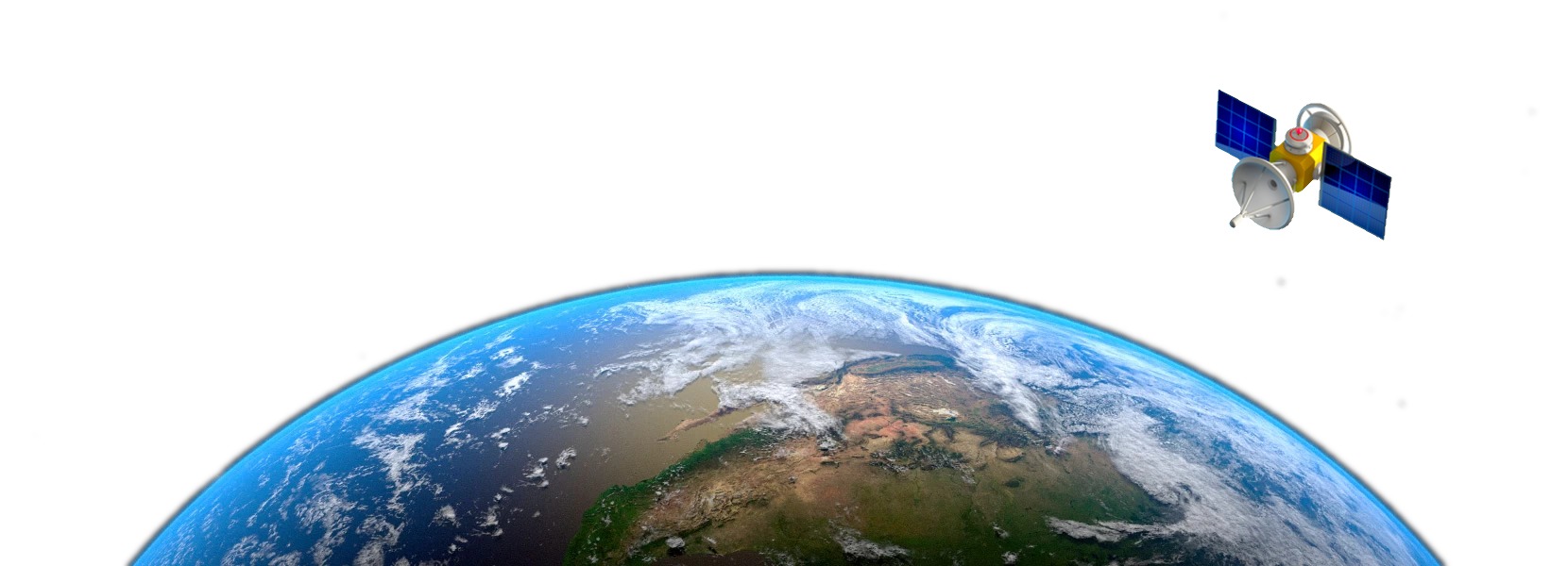 Earth with an emoji satellite orbiting it.